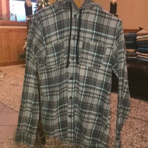 Quicksilver hooded flannel